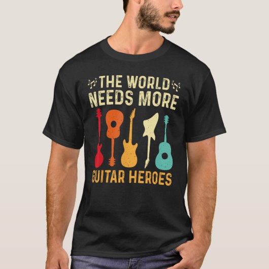De wereld heeft meer gitaar helden gitaar speler L T-shirt (Voorkant)