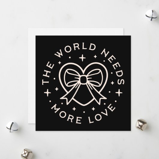 De wereld heeft meer liefde nodig feestdagenkaart (Voorkant / Achterkant in situ)