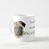 De wereld heeft meer PUGS en KISSES nodig! Cute Do Koffiemok (Voorkant links)