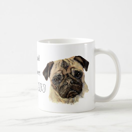 De wereld heeft meer PUGS en KISSES nodig! Cute Do Koffiemok (Rechts)