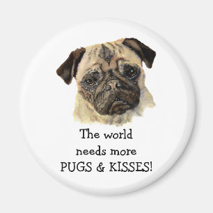 De wereld heeft meer PUGS en KISSES nodig! Cute Do Magneet