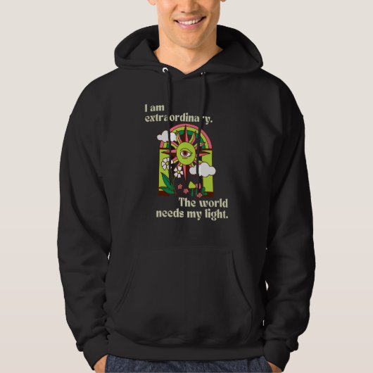 De wereld heeft mijn lichte positieve ontwerp nodi hoodie (Voorkant)