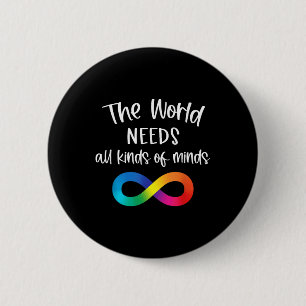 De wereld heeft oneindig veel behoefte aan allerha ronde button 5,7 cm