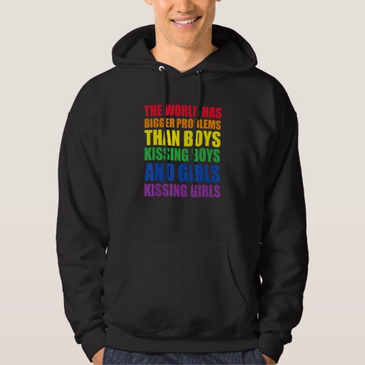 De wereld heeft steeds grotere problemen LGBT Q Pr Hoodie (Voorkant)