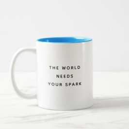 De Wereld Heeft Typografie Nodig Modern Tweekleuri Tweekleurige Koffiemok