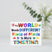 De wereld heeft verschillende soorten gedachten no briefkaart (Staand voorkant)