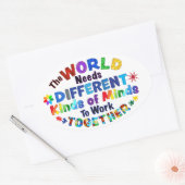 De wereld heeft verschillende soorten gedachten no ovale sticker (Envelop)