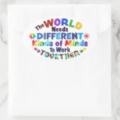 De wereld heeft verschillende soorten gedachten no ovale sticker (Tas)