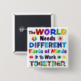 De wereld heeft verschillende soorten gedachten no vierkante button 5,1 cm