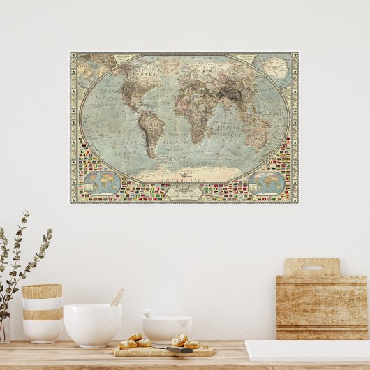 De wereld - ijstijd poster (Keuken)