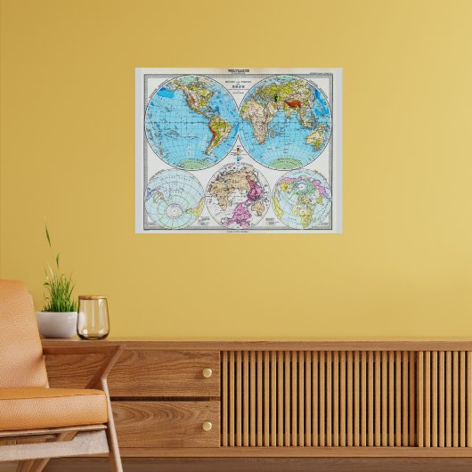 De wereld in 1891 poster (Woonkamer 2)