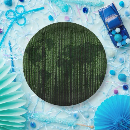 De wereld in de matrix papieren bordje (Feest)
