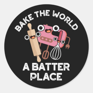 De wereld in de steek laten door een batterij die ronde sticker