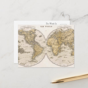 De Wereld in Twee Halfronden Briefkaart