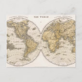 De Wereld in Twee Halfronden Briefkaart (Voorkant)