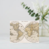De wereld in twee hemisferen briefkaart (Staand voorkant)