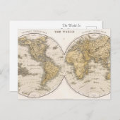 De wereld in twee hemisferen briefkaart (Voorkant / Achterkant)