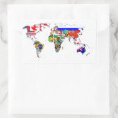 De wereld in vlaggen rechthoekige sticker (Tas)