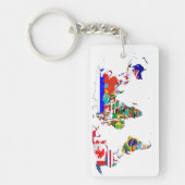 De wereld in vlaggen sleutelhanger (Voorkant)