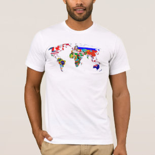 De wereld in vlaggen t-shirt