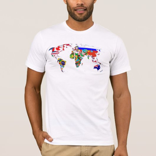 De wereld in vlaggen t-shirt (Voorkant)