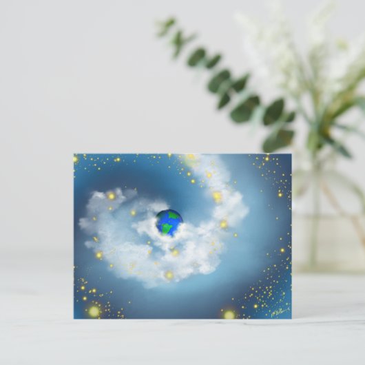 De wereld in zijn Briefkaart (Staand voorkant)