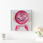 De wereld in zijn geest vierkante klok (Huis)