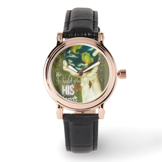 De wereld in zijn handen horloge (Voorkant)