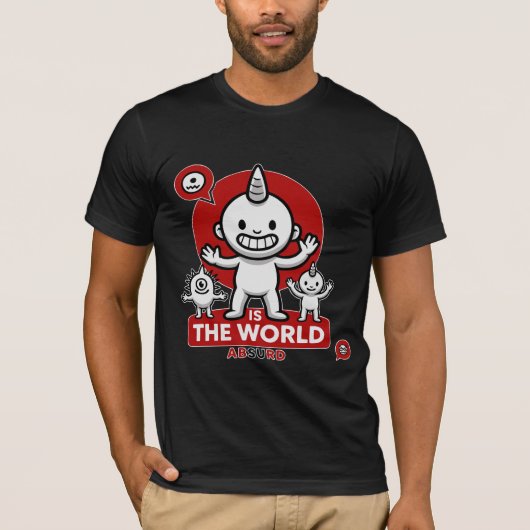 De Wereld Is Absurd Eenhoorn Monster Grappig Exist T-shirt (Voorkant)