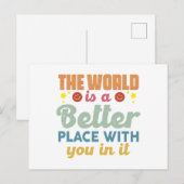 De wereld is een betere plek met jou erin briefkaart (Voorkant / Achterkant)