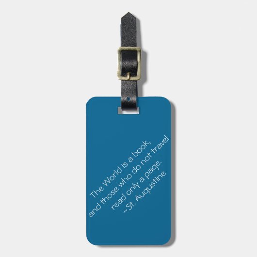 De wereld is een boek bagagelabel (Voorkant verticaal)