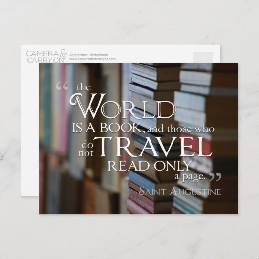 De wereld is een boek BRIEFKAART (Voorkant / Achterkant)