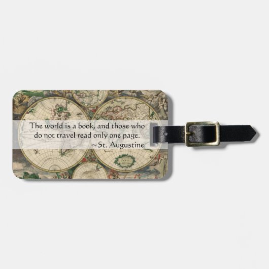De wereld is een boek en degenen die geen prijsopg bagagelabel (Voorkant horizontaal)