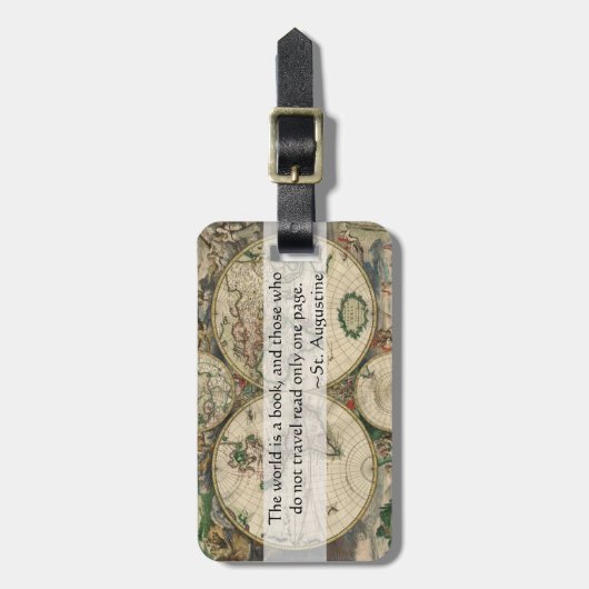 De wereld is een boek en degenen die geen prijsopg bagagelabel (Voorkant verticaal)