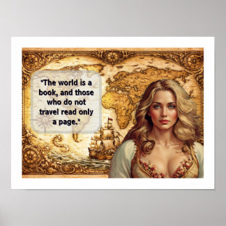 De wereld is een boek poster