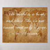 De wereld is een boek Poster (Voorkant)