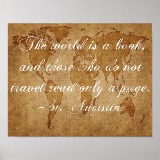 De wereld is een boek Poster