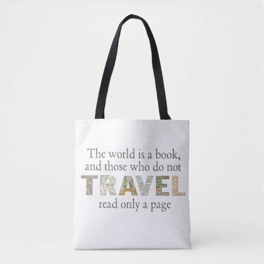 De wereld is een boek | Reisplattegronden Tote Bag (Voorkant)
