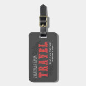 De wereld is een boek - Rood reizen - Augustine va Bagagelabel (Voorkant verticaal)