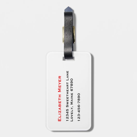 De wereld is een boek - Rood reizen - Augustine va Bagagelabel (Achterkant verticaal)