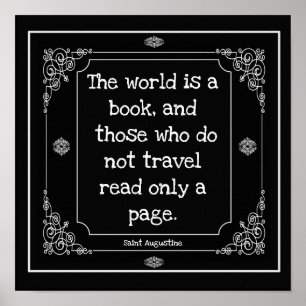 De wereld is een boek - Saint Augustine Poster