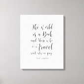 De wereld is een boek, Saint Augustine Quote Canvas Afdruk (Voorkant)