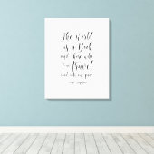 De wereld is een boek, Saint Augustine Quote Canvas Afdruk (Insitu (Houten vloer))