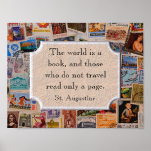 De wereld is een boekdrukkunst poster