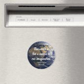 De wereld is een Canvas Inspirerend Citaat Magneet (Insitu (Vaatwasser))