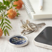 De wereld is een Canvas Inspirerend Citaat Sleutelhanger (Zijkant)