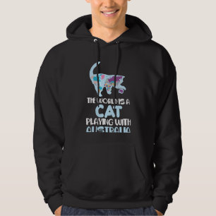 De wereld is een kat die Australië speelt die Hum Hoodie