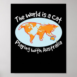 De wereld is een kattebakeneigenaar poster