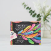 De wereld is een podium briefkaart (Staand voorkant)