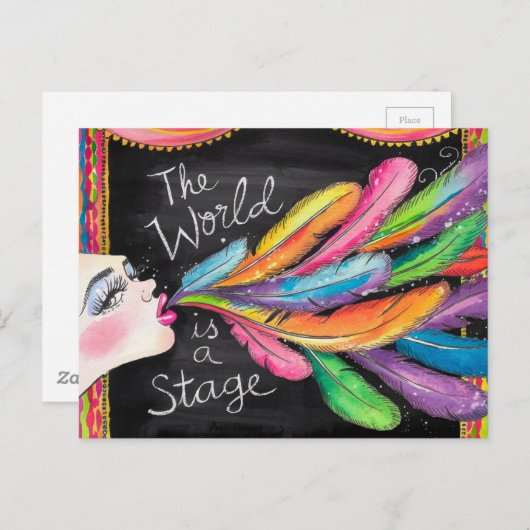 De wereld is een podium briefkaart (Voorkant / Achterkant)